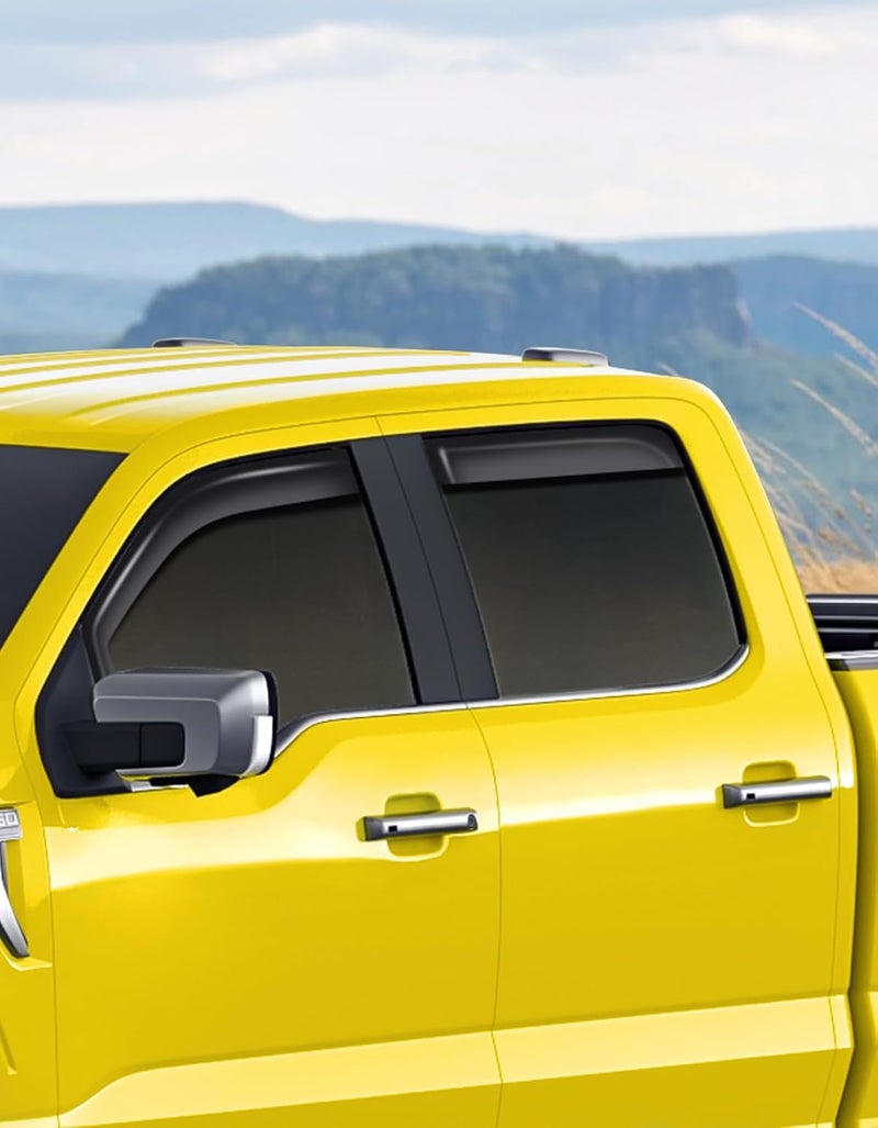 Deejecsun in-Channel Window Rain Guards Fit for Ford F250-F550 2017-2025 Crew Cab Extra Durable Window Deflectors Vent Shades Visors Exterior Car Accessories - 4 pcs - Image 2